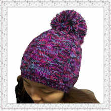 Custom Design Jacquard Weave Crochet malha Beanie Cap / Hat (1-3461)